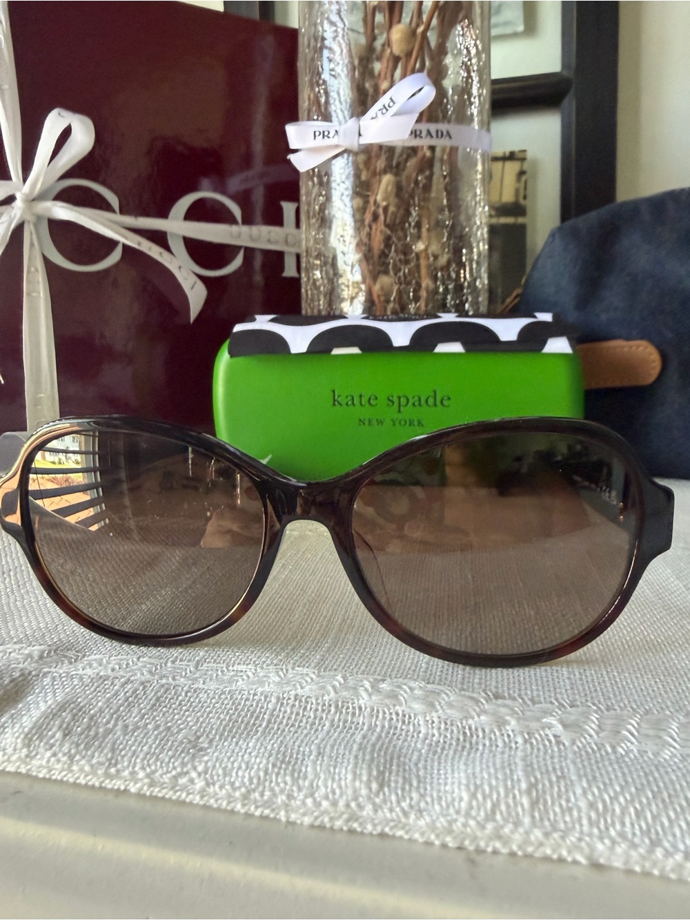 kate spade Brown Gradient Round Sunglasses